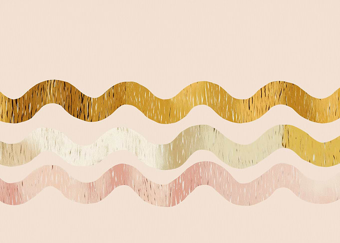 Abstract Wavy Lines with Metallic Texture
