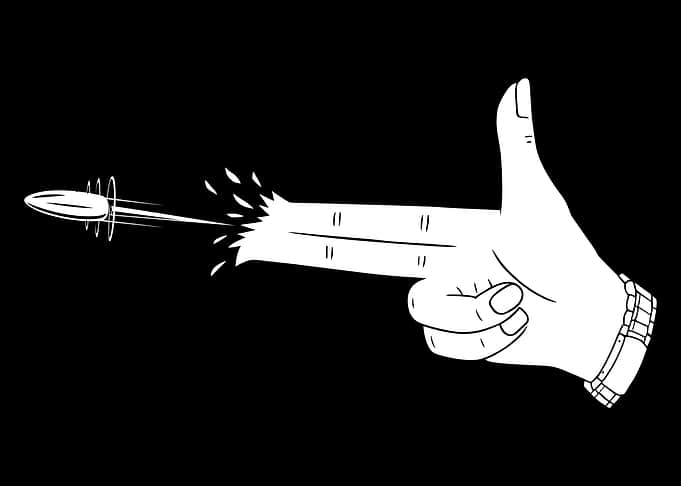Hand Gun Bullet Firing