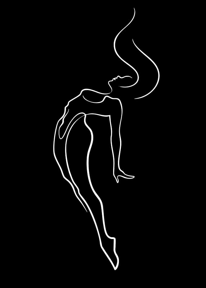 Elegant Line Art of a Dancer