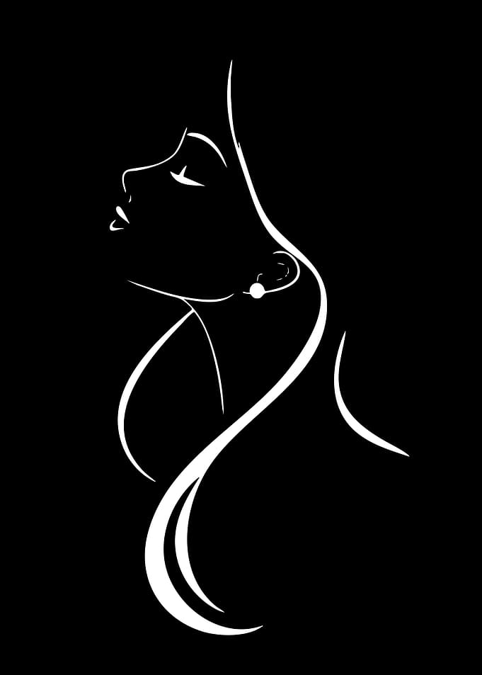 Minimalist Woman Profile with Pearl Earring