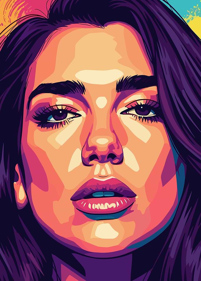 Dua Lipa Pop Art Portrait