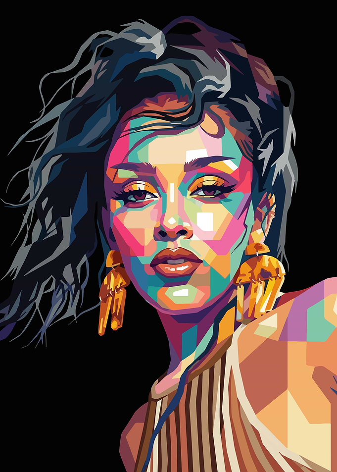 Colorful Pop Art Portrait of Doja Cat
