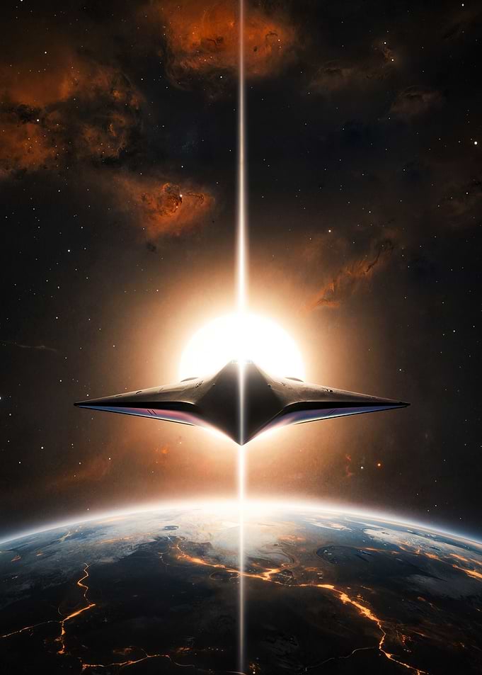 Alien Spaceship Over Earth