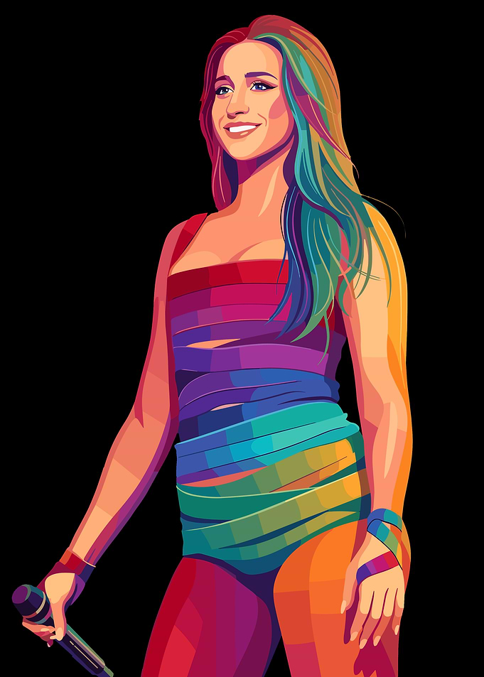 Tate McRae in Rainbow Outfit