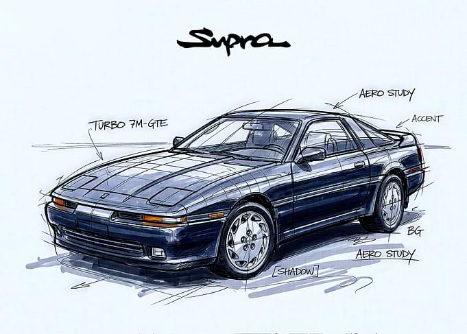 Toyota Supra Turbo 7M-GTE Car Sketch