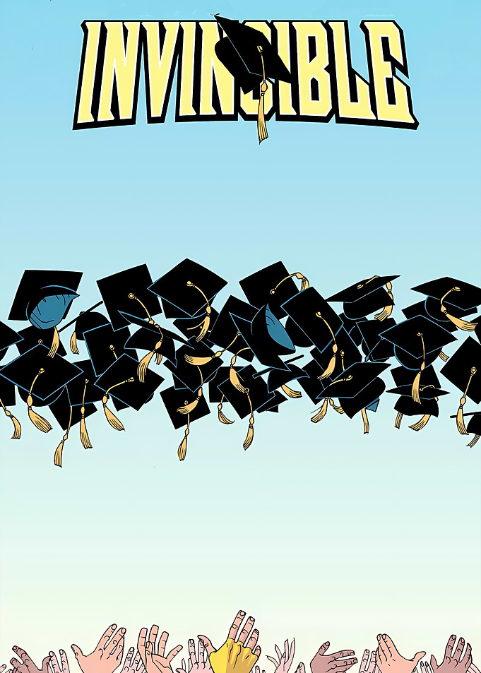 Invincible Comic Graduation Caps Toss