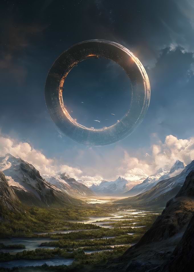 Ringworld Over a Mountain Valley