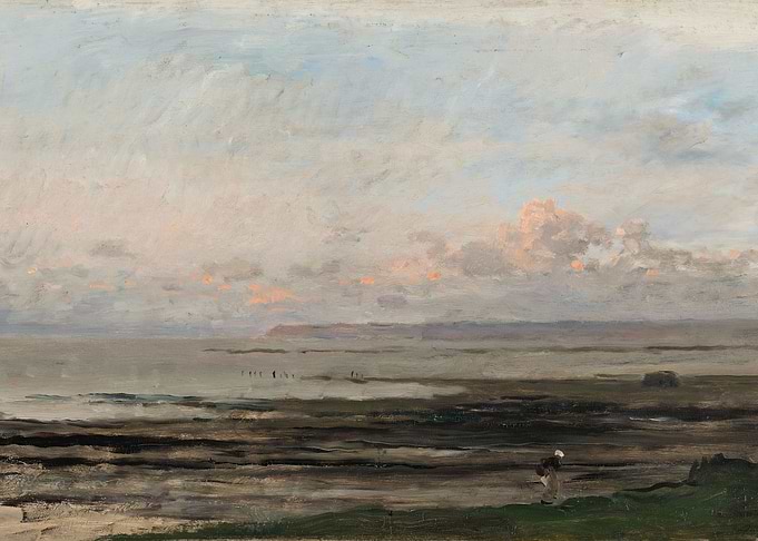Seascape at Dusk with Figure