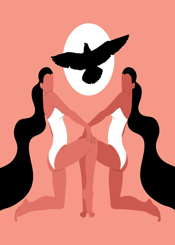 Two Women and a Bird