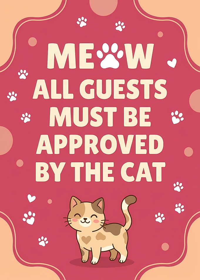 Cat Approved Guests Sign