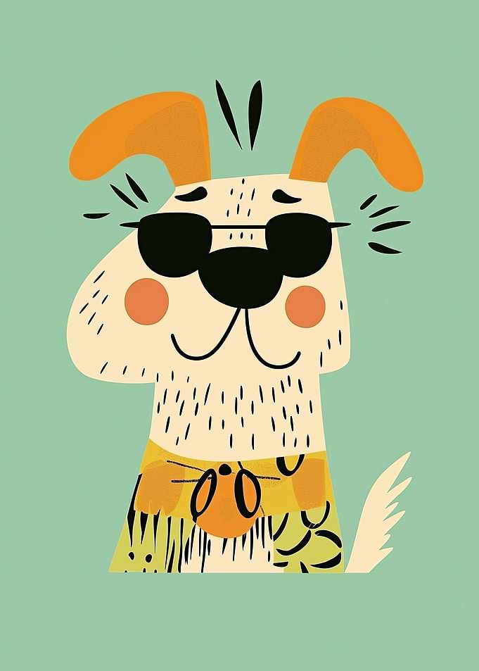 Cool Dog Wearing Sunglasses
