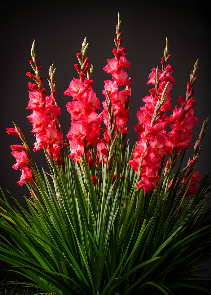 Vibrant Pink Gladiolus Flowers