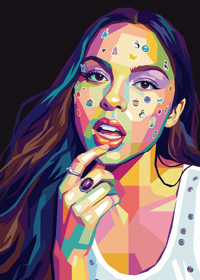 Colorful Portrait of Olivia Rodrigo