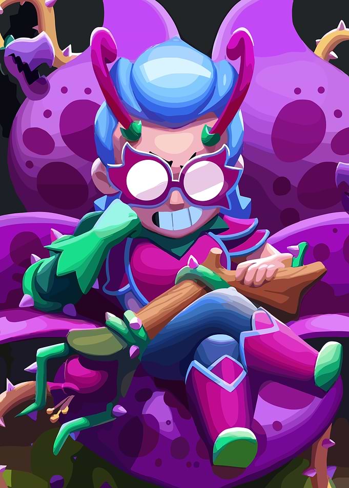 Brawl Stars character with plant elements