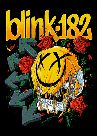Blink-182 Skull and Roses Art