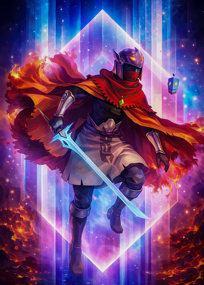 Fantasy Warrior with Glowing Sword