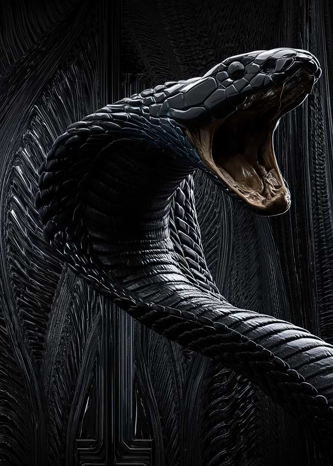Aggressive Black Cobra