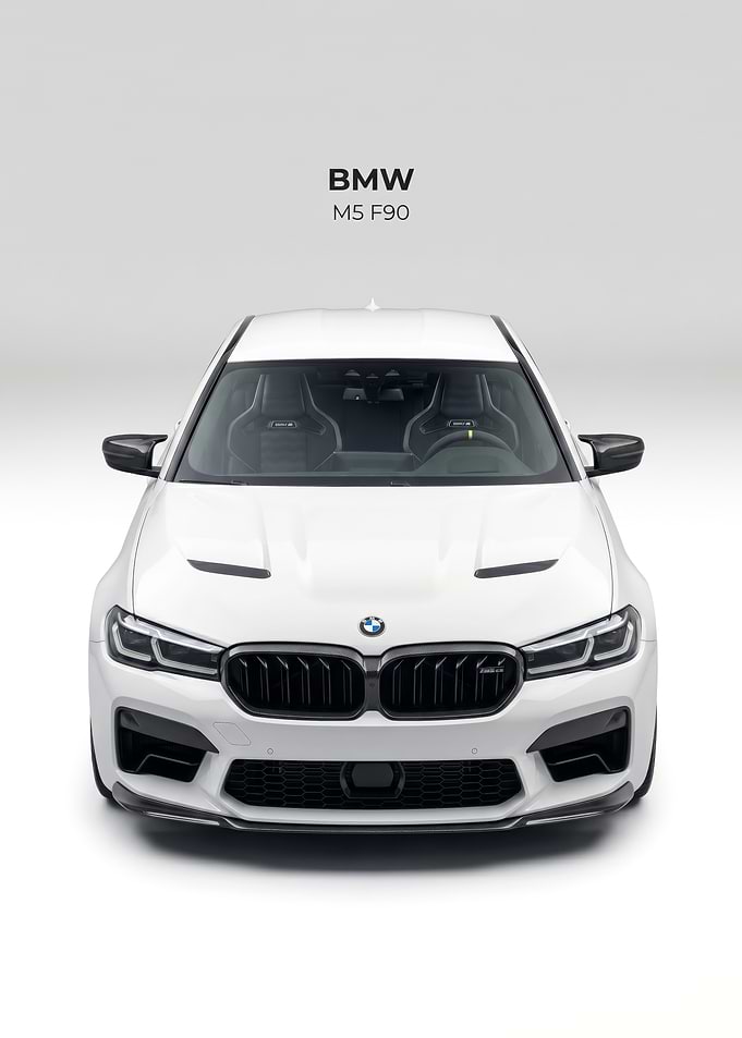 White BMW M5 F90 Front View