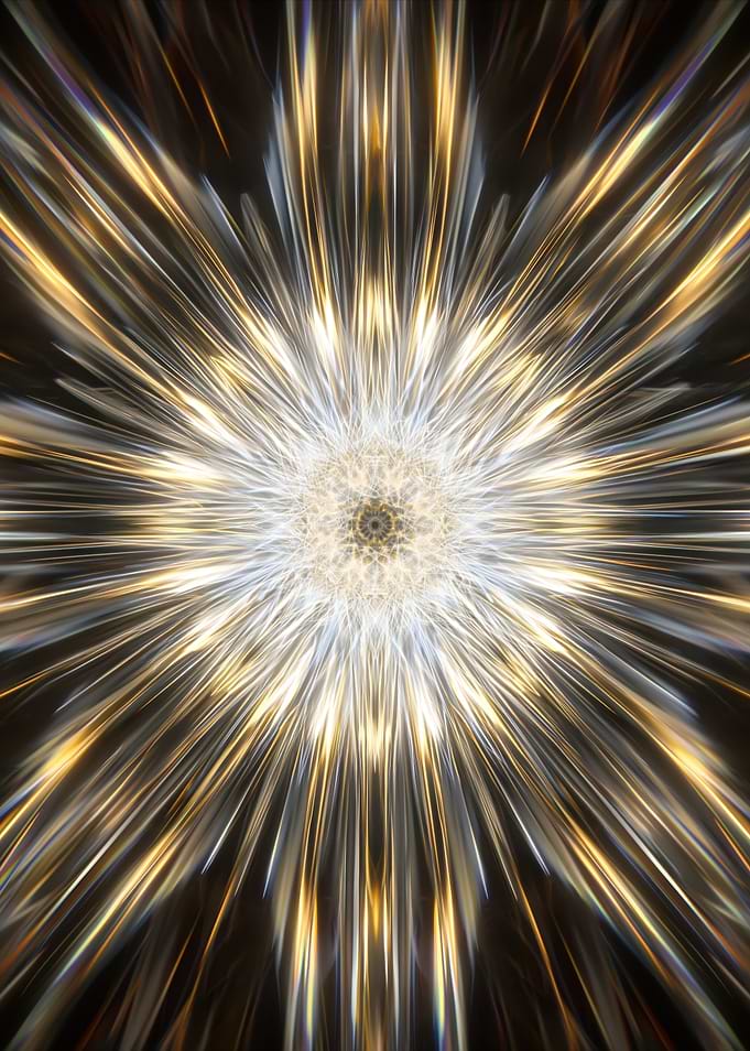 Golden Starburst Abstract