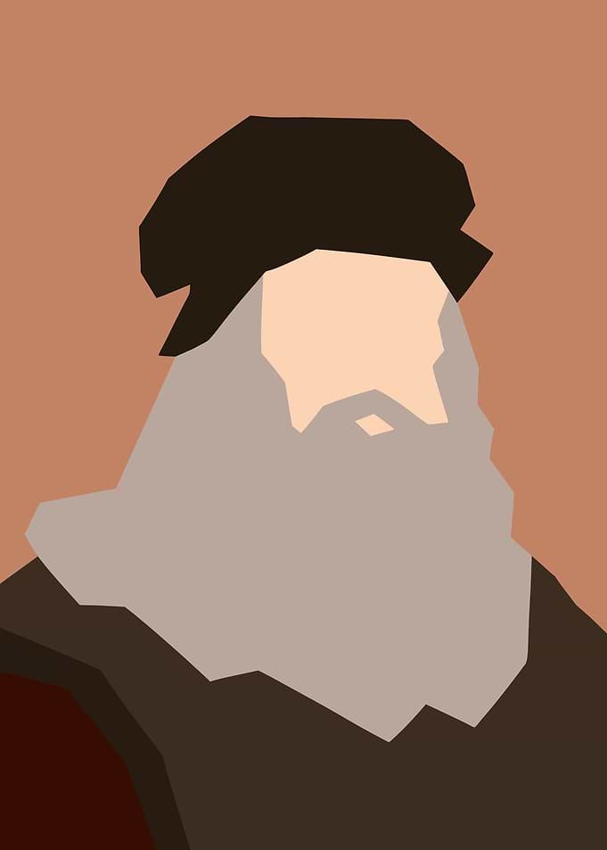 Minimalist Portrait of Leonardo da Vinci