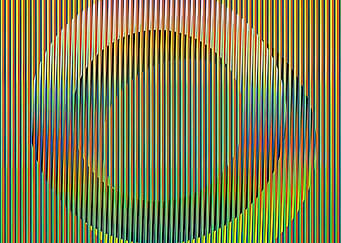 Op Art Circle with Vertical Stripes, carlos cruz diez art