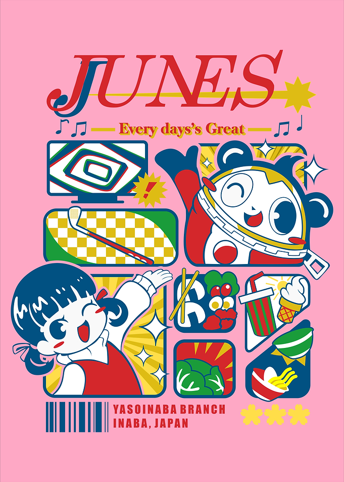 Cute Anime Style Illustration with Food - JUNES