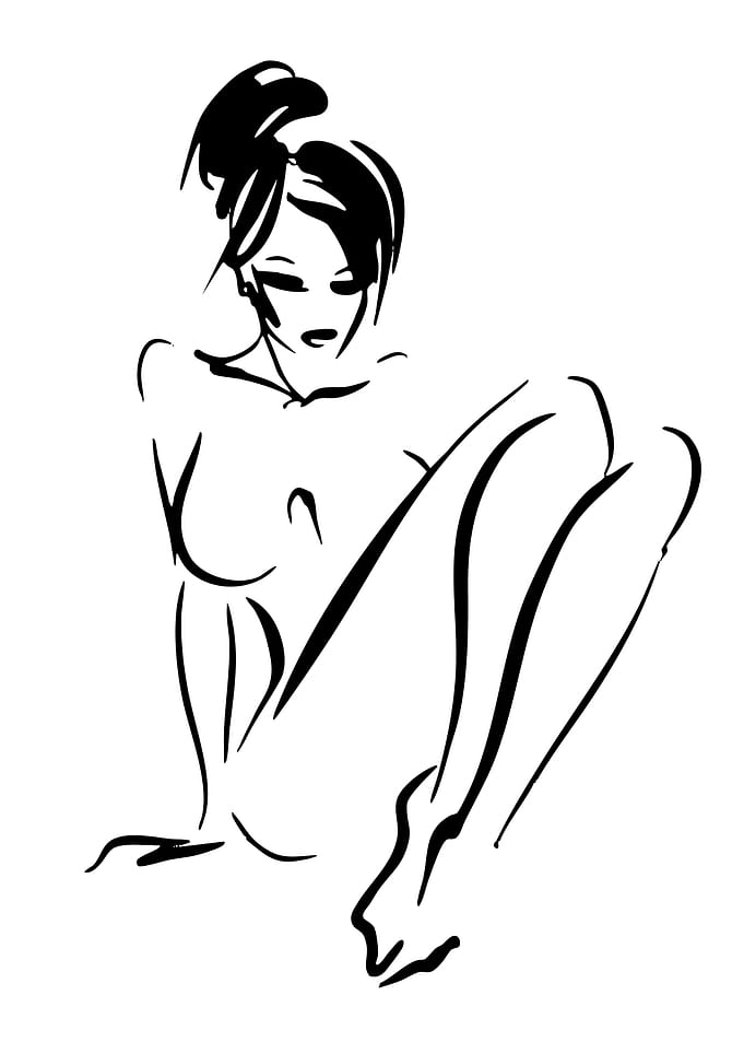 Sketch of a woman sitting