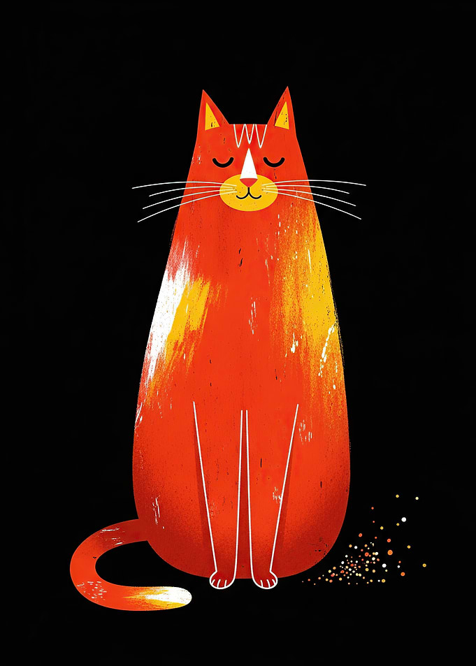 Orange Cat with Yellow Accents