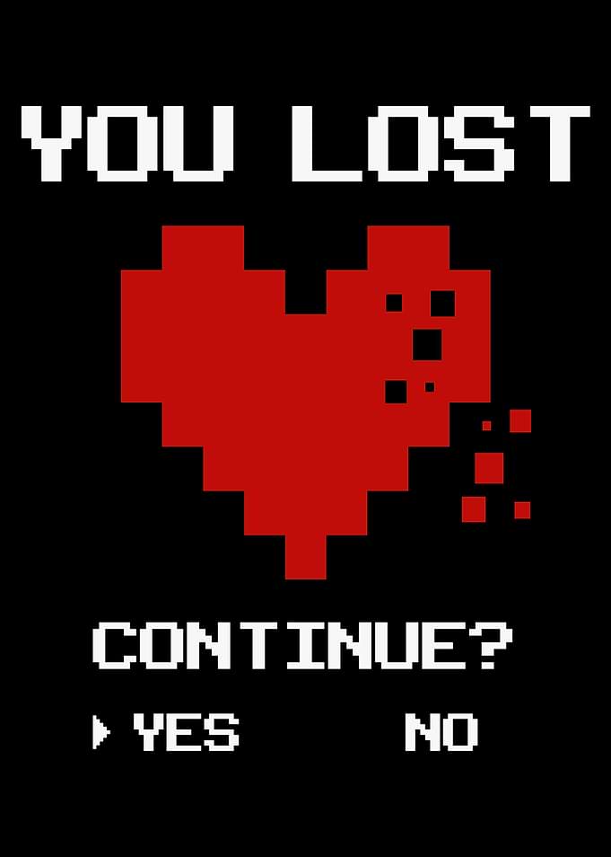 You Lost Pixel Art Game Screen
