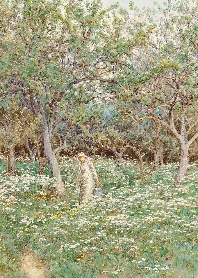 Woman in a field of flowers