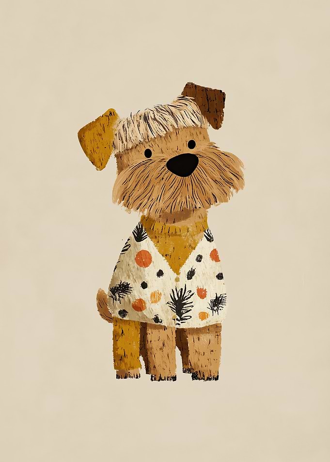 Cute Dog Wearing a Patterned Vest