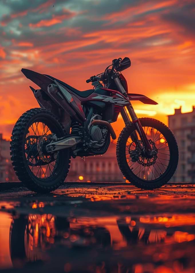 Dirt Bike at Sunset