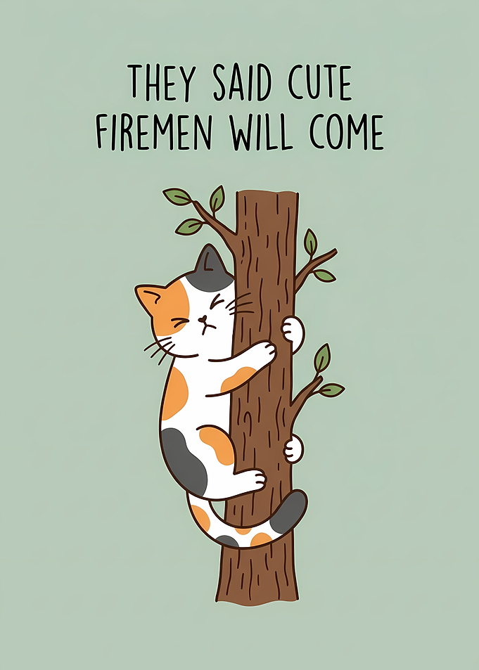 Cat stuck in a tree