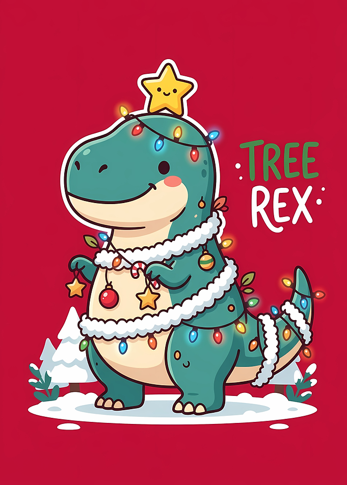 Cute Dinosaur Christmas Tree