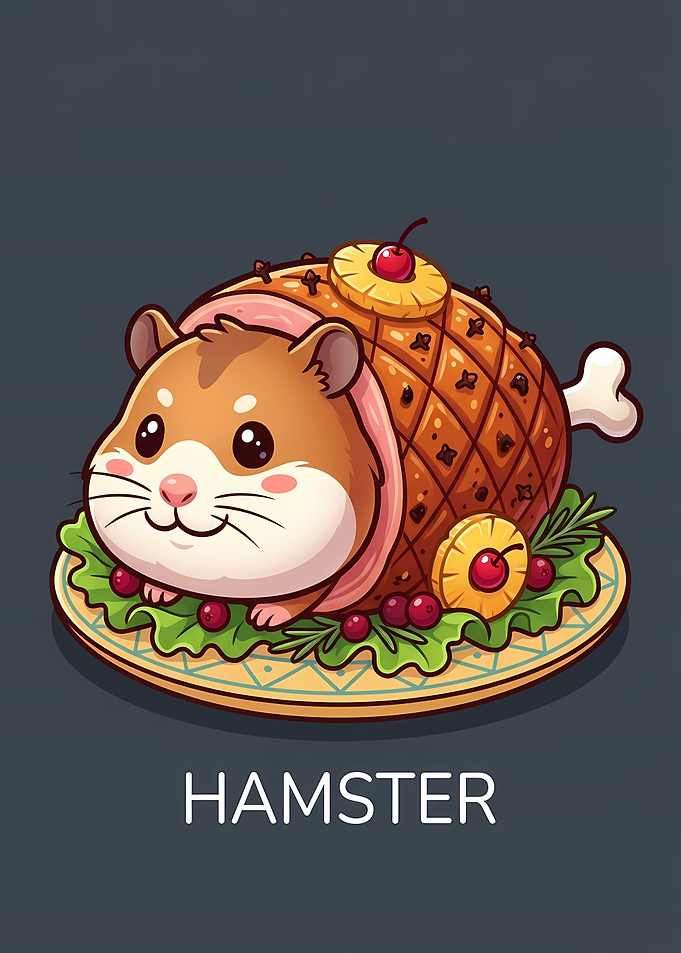 Cute Hamster Ham Roast