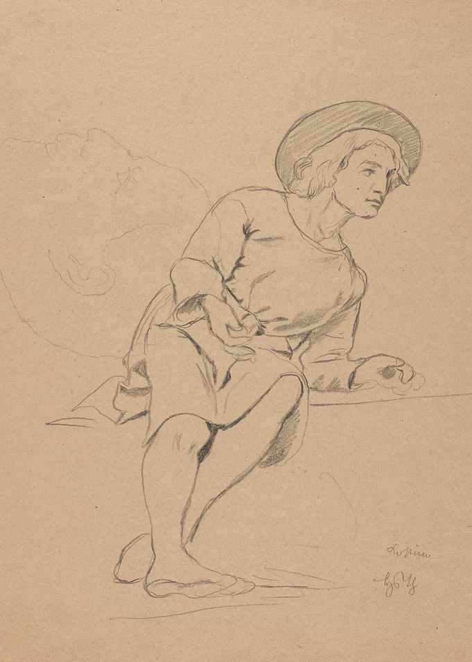 Pencil Sketch of a Young Man in a Hat