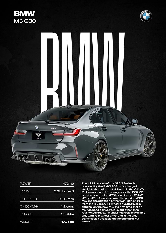 BMW M3 G80 Rear View