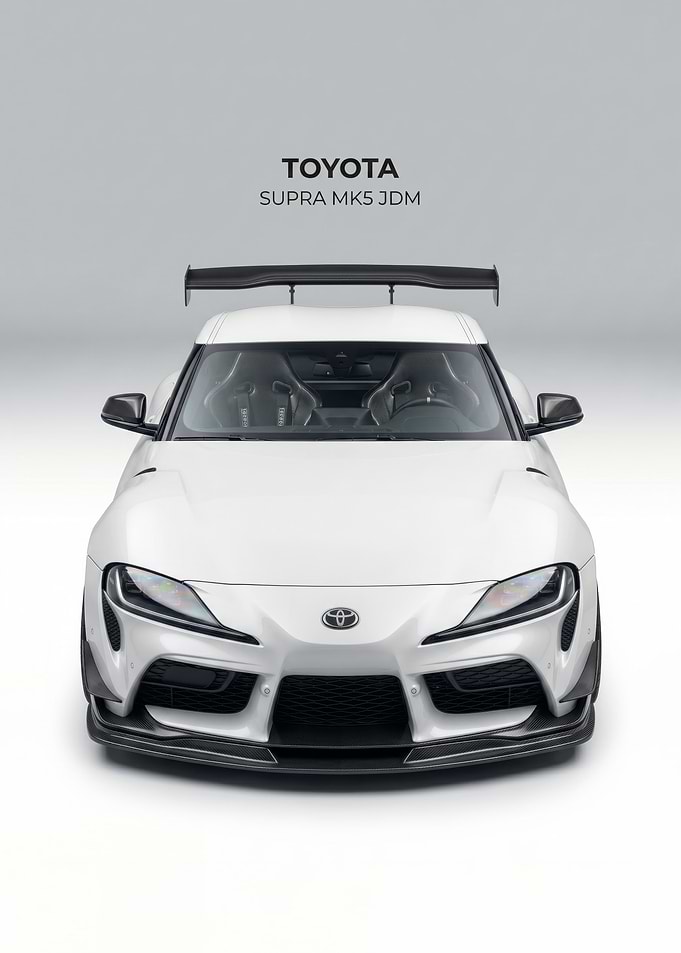 White Toyota Supra MK5 JDM poster