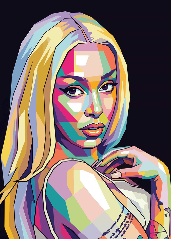 Colorful Portrait of Doja Cat