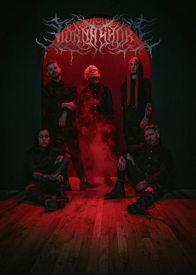 Metal Band Posing in Red Light