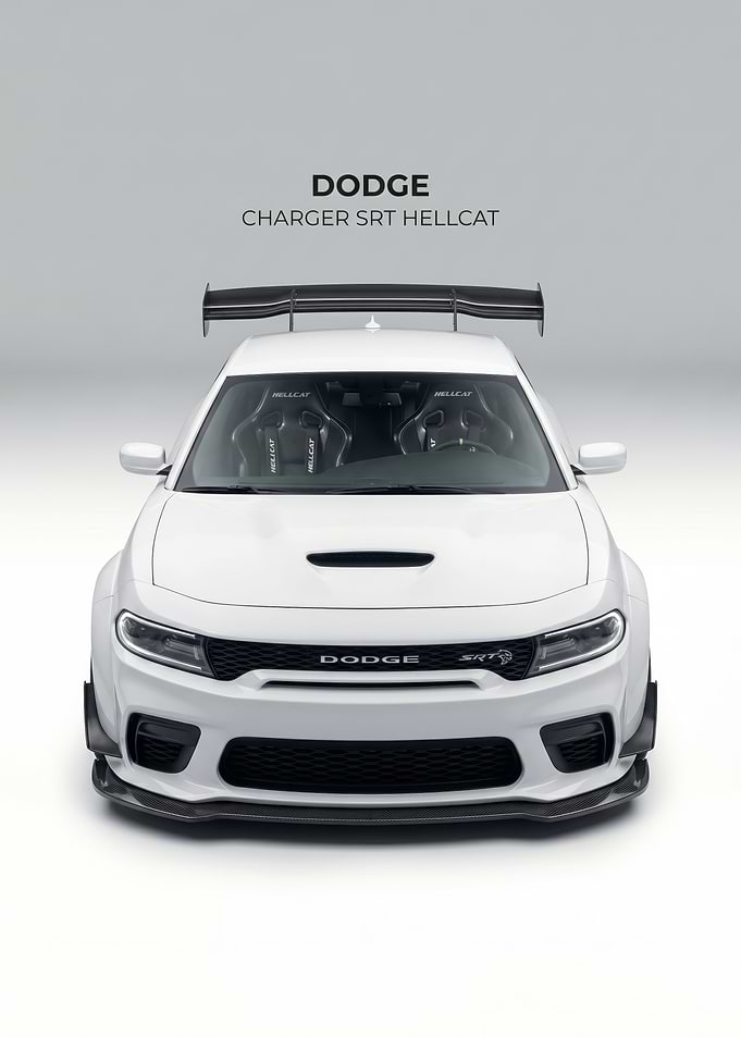 white Dodge Charger SRT Hellcat