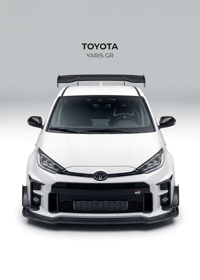 white Toyota Yaris GR Front View