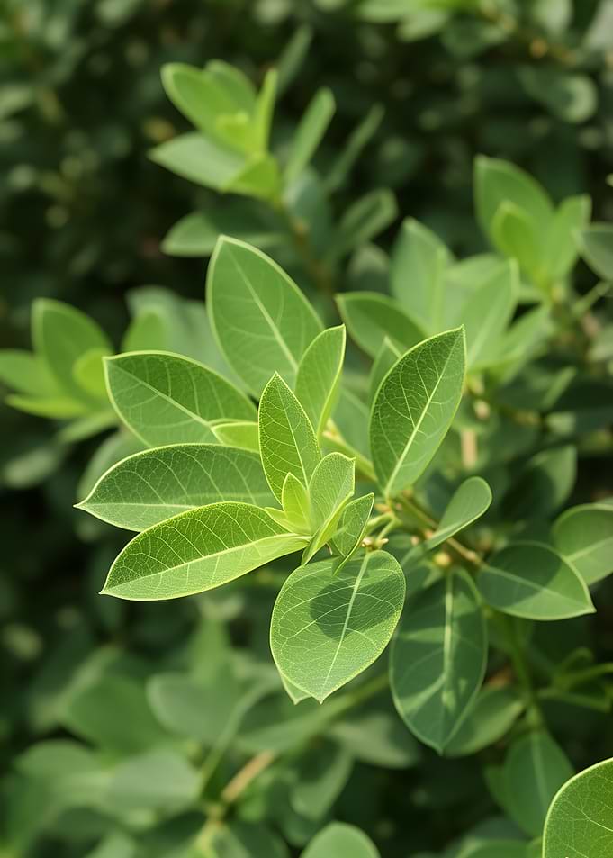 Vibrant Green Leaves on a Bush