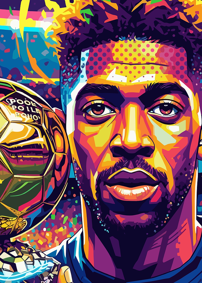 Footballer with Trophy Ballon d'Or