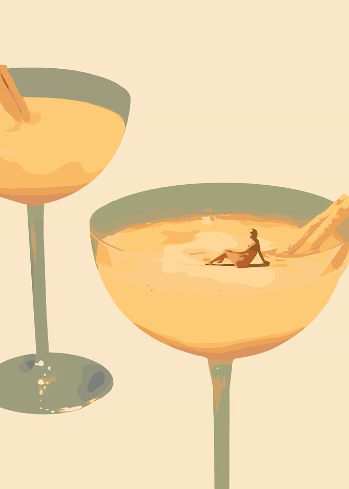 Cocktail Beach Scene