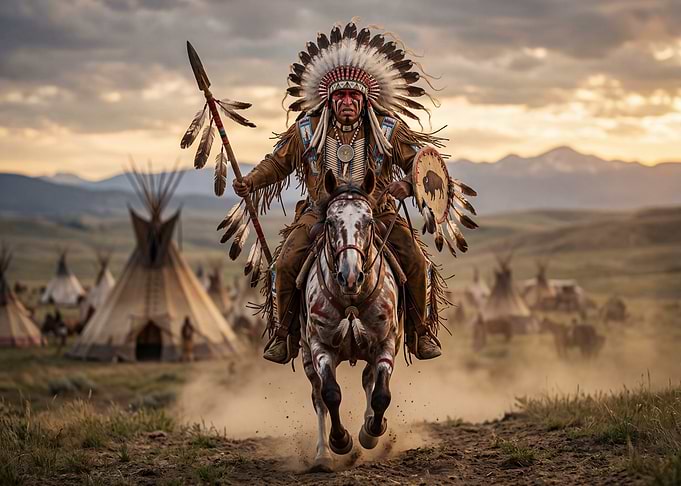 Native American Chief on Horseback