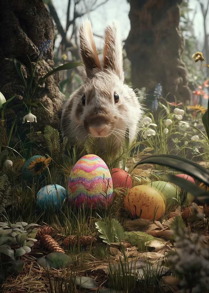 Easter Bunny in a Forest