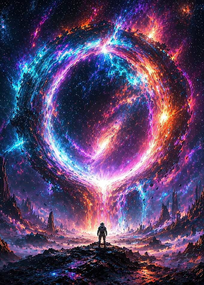 Astronaut Gazes at Cosmic Anomaly