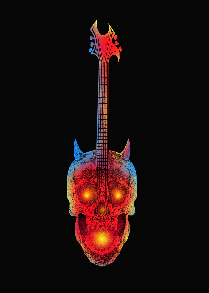 Hellish Skull Guitar - Heavy metal