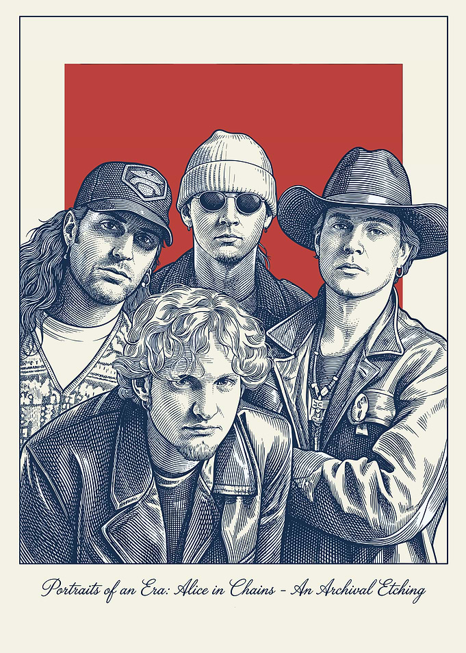 Alice in Chains Archival Etching